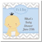 It's A Boy Chevron Asian - Personalized Baby Shower Card Stock Favor Tags