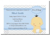 It's A Boy Chevron Asian - Baby Shower Petite Invitations