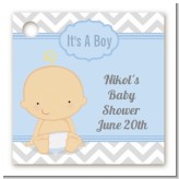 It's A Boy Chevron - Personalized Baby Shower Card Stock Favor Tags