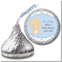 It's A Boy Chevron - Hershey Kiss Baby Shower Sticker Labels