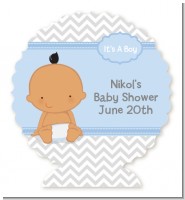 It's A Boy Chevron Hispanic - Personalized Baby Shower Centerpiece Stand