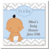 It's A Boy Chevron Hispanic - Personalized Baby Shower Card Stock Favor Tags