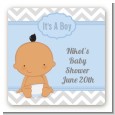 It's A Boy Chevron Hispanic - Square Personalized Baby Shower Sticker Labels thumbnail