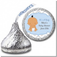 It's A Boy Chevron Hispanic - Hershey Kiss Baby Shower Sticker Labels