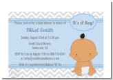 It's A Boy Chevron Hispanic - Baby Shower Petite Invitations