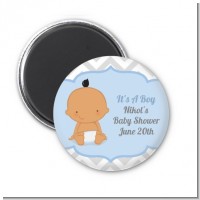 It's A Boy Chevron Hispanic - Personalized Baby Shower Magnet Favors