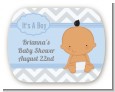 It's A Boy Chevron Hispanic - Personalized Baby Shower Rounded Corner Stickers thumbnail