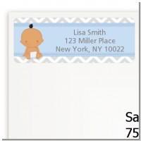 It's A Boy Chevron Hispanic - Baby Shower Return Address Labels