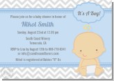 It's A Boy Chevron - Baby Shower Invitations