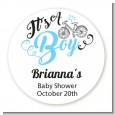 It's A Boy - Round Personalized Baby Shower Sticker Labels thumbnail