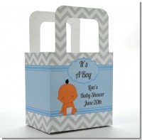 It's A Boy Chevron Hispanic - Personalized Baby Shower Favor Boxes