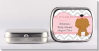 It's A Girl Chevron African American - Personalized Baby Shower Mint Tins
