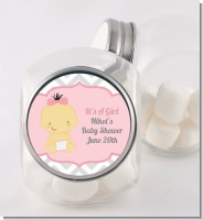 It's A Girl Chevron Asian - Personalized Baby Shower Candy Jar