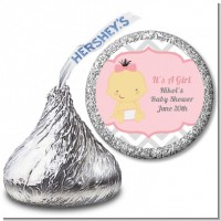 It's A Girl Chevron Asian - Hershey Kiss Baby Shower Sticker Labels