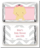 It's A Girl Chevron Asian - Personalized Baby Shower Mini Candy Bar Wrappers