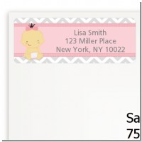 It's A Girl Chevron Asian - Baby Shower Return Address Labels