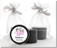 It's A Girl - Baby Shower Black Candle Tin Favors
