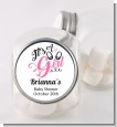 It's A Girl Chevron - Personalized Baby Shower Candy Jar thumbnail