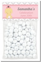 It's A Girl Chevron Asian - Custom Baby Shower Treat Bag Topper