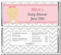 It's A Girl Chevron - Personalized Baby Shower Candy Bar Wrappers