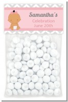 It's A Girl Chevron Hispanic - Custom Baby Shower Treat Bag Topper
