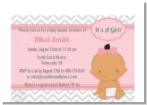 It's A Girl Chevron Hispanic - Baby Shower Petite Invitations