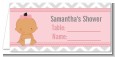 It's A Girl Chevron Hispanic - Personalized Baby Shower Place Cards thumbnail