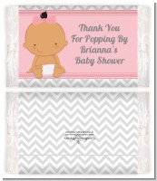 It's A Girl Chevron Hispanic - Personalized Popcorn Wrapper Baby Shower Favors