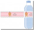 It's A Girl Chevron Hispanic - Personalized Baby Shower Water Bottle Labels thumbnail