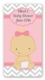 It's A Girl Chevron - Custom Rectangle Baby Shower Sticker/Labels thumbnail