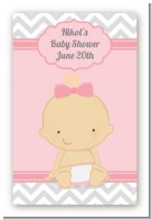It's A Girl Chevron - Custom Large Rectangle Baby Shower Sticker/Labels