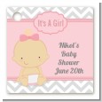 It's A Girl Chevron - Personalized Baby Shower Card Stock Favor Tags thumbnail