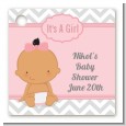 It's A Girl Chevron Hispanic - Personalized Baby Shower Card Stock Favor Tags thumbnail