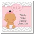 It's A Girl Chevron Hispanic - Personalized Baby Shower Card Stock Favor Tags thumbnail