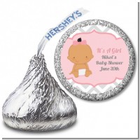 It's A Girl Chevron Hispanic - Hershey Kiss Baby Shower Sticker Labels