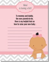 It's A Girl Chevron Hispanic - Baby Shower Notes of Advice