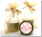 It's A Girl Pink Gold - Baby Shower Gold Tin Candle Favors