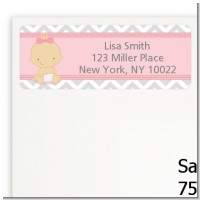 It's A Girl Chevron - Baby Shower Return Address Labels