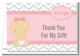 It's A Girl Chevron - Baby Shower Thank You Cards thumbnail