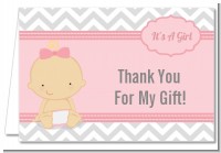 It's A Girl Chevron - Baby Shower Thank You Cards