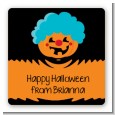 Jack O Lantern Clown - Square Personalized Halloween Sticker Labels thumbnail