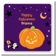 Jack O Lantern - Square Personalized Halloween Sticker Labels thumbnail