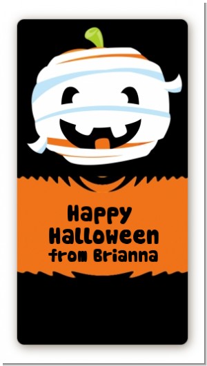 Jack O Lantern Mummy - Custom Rectangle Halloween Sticker/Labels