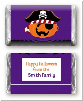 Jack O Lantern Pirate - Personalized Halloween Mini Candy Bar Wrappers