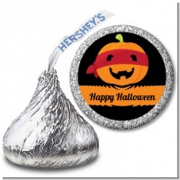 Jack O Lantern Superhero - Hershey Kiss Halloween Sticker Labels