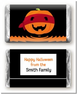 Jack O Lantern Superhero - Personalized Halloween Mini Candy Bar Wrappers