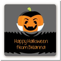 Jack O Lantern Vampire - Square Personalized Halloween Sticker Labels