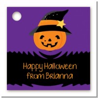 Jack O Lantern Witch - Personalized Halloween Card Stock Favor Tags