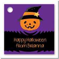 Jack O Lantern Witch - Personalized Halloween Card Stock Favor Tags