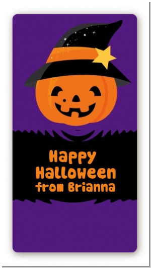 Jack O Lantern Witch - Custom Rectangle Halloween Sticker/Labels